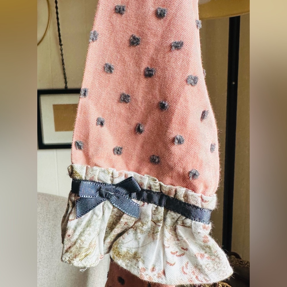 Girls' Pink Lace-Trim Polka Dress with Bow - Picture 4 of 5
